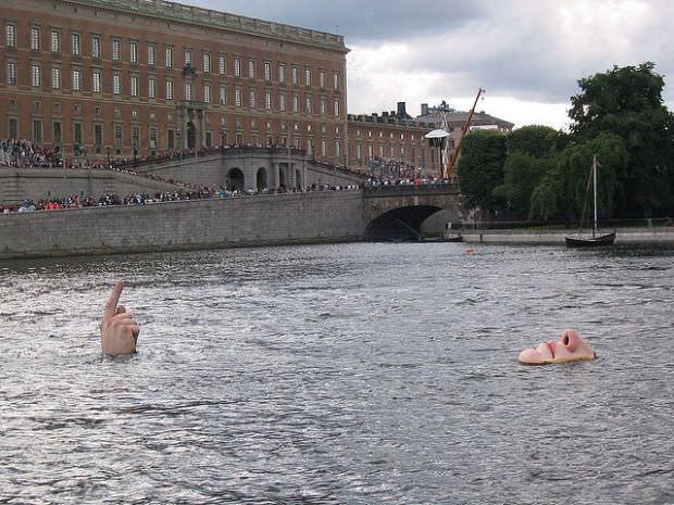 Man in the Water, Stockholm, Sweden